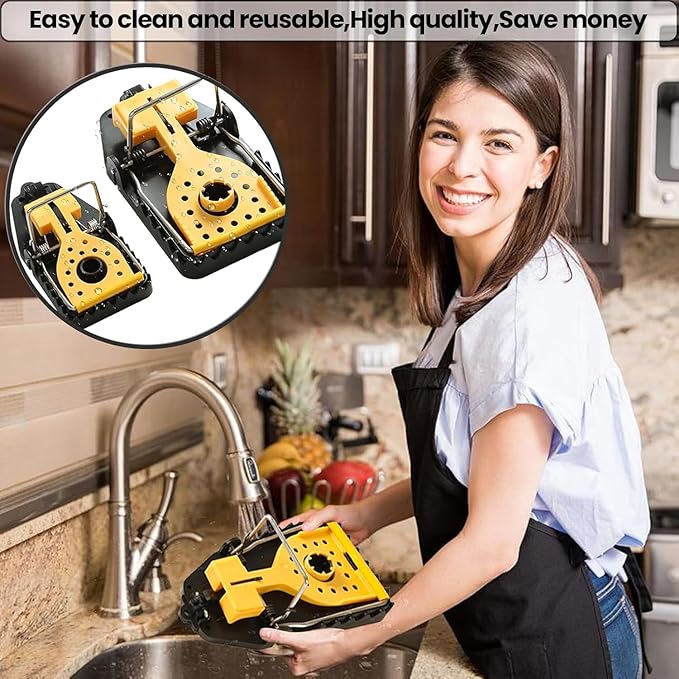 Mouse Traps - Rat Trap Quick Effectively Best Mousetrap [2025 Update] Mousetraps Used Indoor & Outdoor Reusable Mouse Traps, Snap Traps for Mice Traps Used Anywhere 9set(2L+6s+1*Clip)