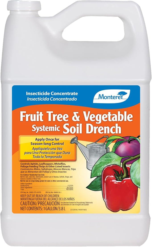 Monterey Fruit Tree & Vegetable Systemic Soil Drench Treatment, Insecticide Concentrate for Control of Insects - 1 Gallon