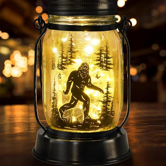 kyoryuger Bigfoot Gifts for Women/Men Bigfoot Solar Lanterns Mom Grandma Birthday Present Lantern Memorial Lights Solar Garden Decoration Outside for Yard, Patio,Backyard,Porch Torches