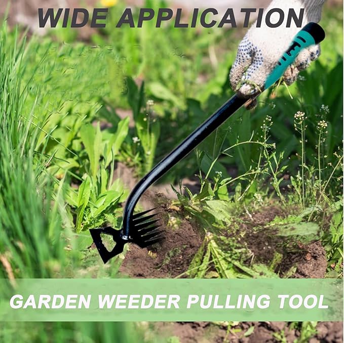 Weed Puller Tool Garden Hand Weeder Tools, 2025 Weeding Artifact Uprooting Weeding Tool, 17.2IN Weed Puller Removal Tool, 6 Teeth Manganese Steel Manual Weed Remover Pulling Tool for Lawn Garden