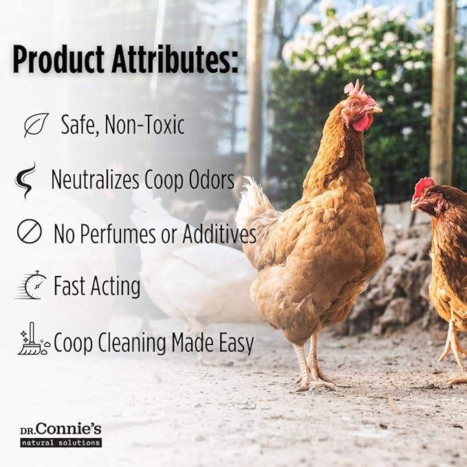 Healthy Ponds Dr. Connie's Odor Lok Coop Deodorizer | All-Natural Chicken Coop Odor Eliminator | Ammonia Neutralizer & Moisture Absorber for Backyard Poultry