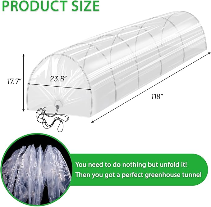 Pack 2 of Mini Greenhouse Tunnel Greenhouses,Green Houses for Outside Greenhouse Cover Garden Hoops Raised Beds,Outdoor Green House Kits to Build for Outside Winter (2)