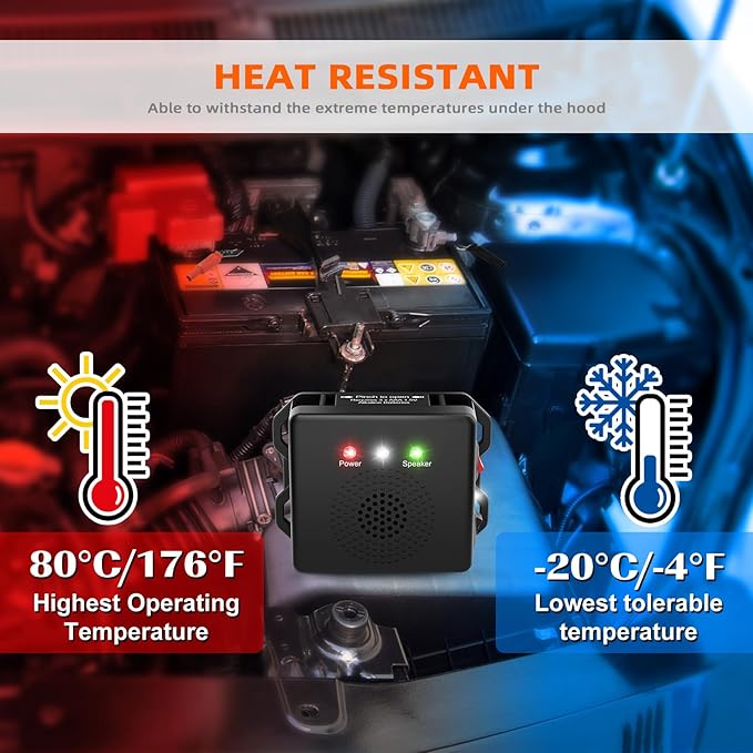 Rodent Repellent for Car, Battery Powered Under Hood Animal Repeller, Ultrasonic Rat and Mice Deterrent Device, Electronic Pest Control for RV, Truck, Garage, Vehicle Engine Protection, Pack of 2