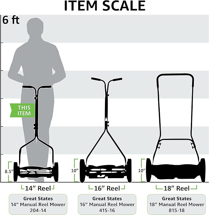 Great States 204-14 Hand Reel 14 Inch Push Lawn Mower