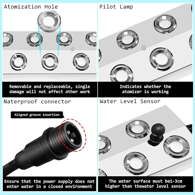 Ultrasonic Fogger 12 Head Ultrasonic Mist Maker,9000ml/H 400W Mist Maker Fogger,12 Head Ultrasonic Fogger Mist Maker,12 Head Ultrasonic Mist Maker fogger Ultrasonic Mister Fogger 12Head Fogger