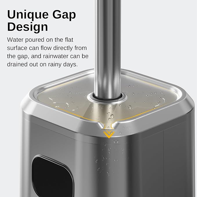 EAST OAK Anti-rust 50,000 BTU Patio Heater for Outdoor Use with Double-Layer Stainless Steel Burner, Square Round Table Design and Wheels, Propane Patio Heater for Home and Commercial, Stainless Steel