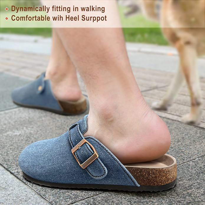 BULLIANT Comfort Clogs Slippers Sandals Nurse Work Shoes Unisex for Men Women with Cushioned Cork-Footbed