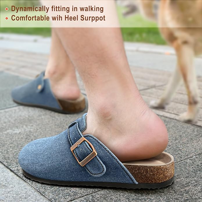 BULLIANT Comfort Clogs Slippers Sandals Nurse Work Shoes Unisex for Men Women with Cushioned Cork-Footbed