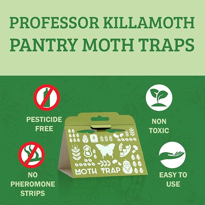 Superior Pantry Moth Traps 6-Pack with Pheromones Prime | No Insecticides | Safe, Non-Toxic and Child and Pet Friendly Pantry Protection | Superior Attractant