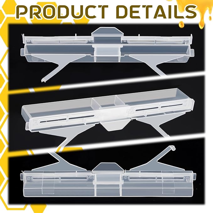 Qualirey 24 Pcs Plastic Beehive Beekeeping Tools Set Hive Beetle Trap Bulk Hive Trap Beetle Blaster Kit for Hive Beetle Beekeeping Supplies Control Beetles (Clear)