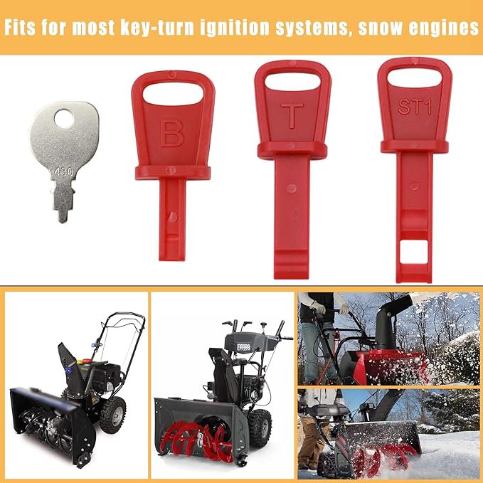 Universal Snow Blower Key Set 490-241-0008 Compatible with MD Craftsan Tecuseh Troy-BLT TRO Pouln Snowthrower 4Pcs