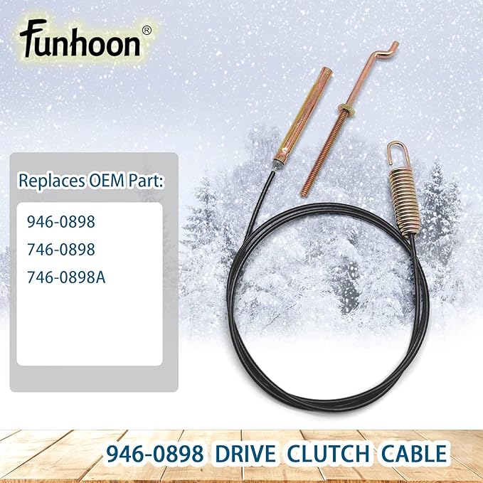 946-0898 Drive Clutch Cable for MTD Cub Cadet Troy-Bilt Craftsman Snow Blowers Replaces 746-0898 746-0898A 746-0898B