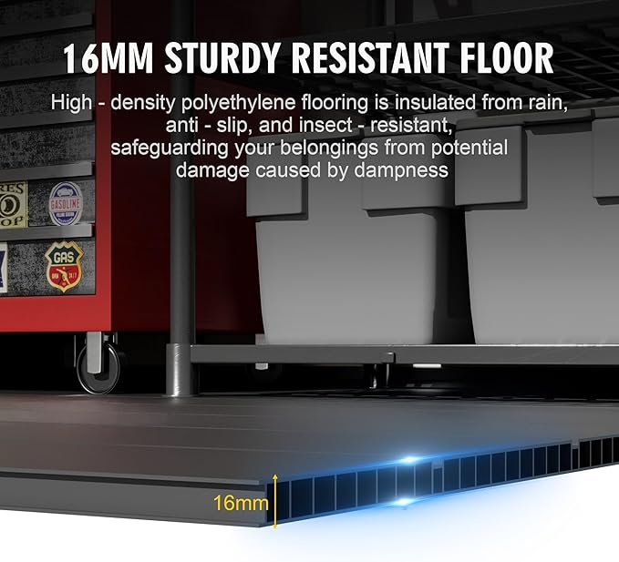 5' x 3' Outdoor Resin Storage Shed with Floor,Galvanized Metal Waterproof Garden Shed with Lockable Door, Plastic Tool, Bike Storage for Patio Furniture, Lawn Mower