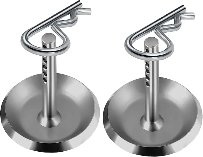 (2-Pack) 2208864 Snow Plow Blade Protector Skid Shoe for Heavy-Duty Skid - Round Shaft and Adjustable Pin Placement Lock