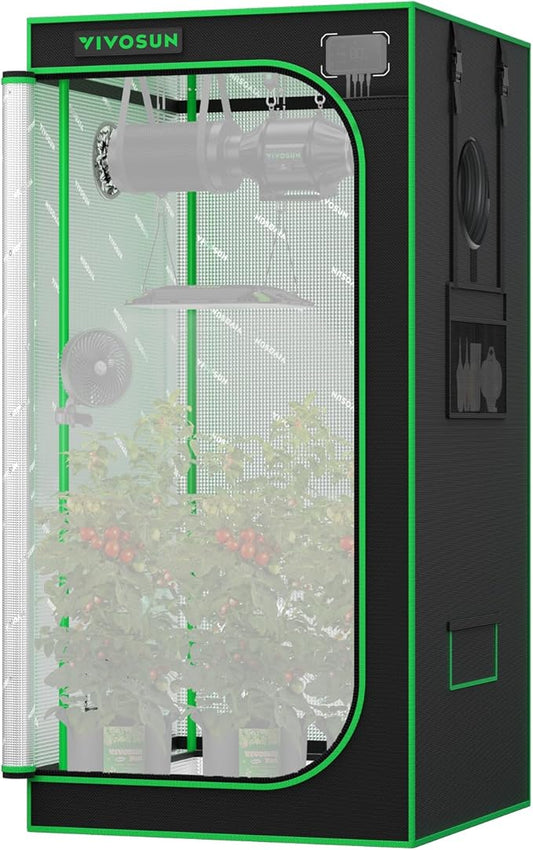 VIVOSUN P276 32"×32"×63" PRO Grow Tent, with Thick 1 inch Poles, Strengthened High Reflective Mylar Oxford Fabric & Extra Hanging Bars for Hydroponics Indoor Plant for AeroLight A150, No High CFM Kit