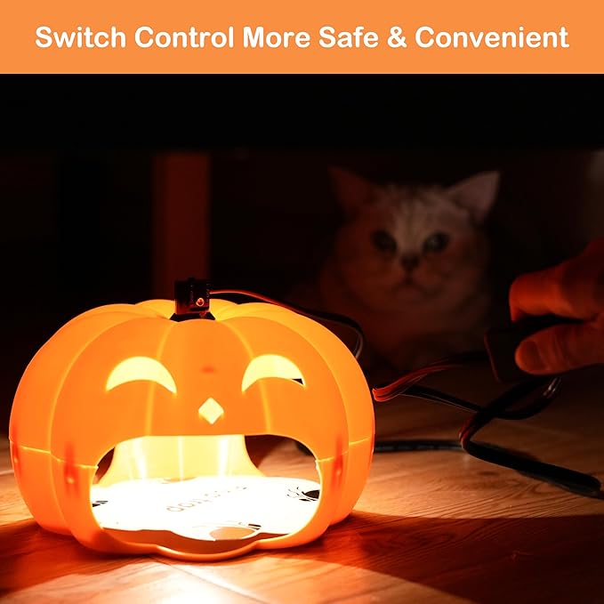 Flea Traps for Inside Your Home, 2 Packs Indoor Flea Killer Trap with Light & Switch Safe for Kid & Pet, Pest Control Trapper House Insect Killer Bed Bug Trap, Pumpkin