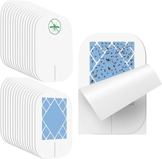 Qualirey 30 Pack Flying Insect Trap Refill Compatible with VEYOFLY Fly Trap VF01, Glue Board Bug Catcher, Replacement Sticky Glue Cards for Insect Bug Mosquito Gnat Fruit Fly Traps Indoors (Classic)
