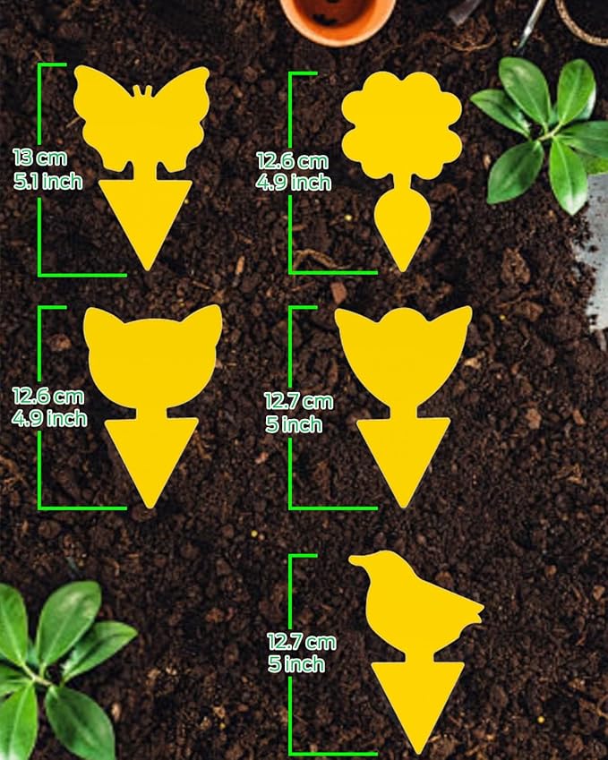 Gnat Traps for House Indoor Plants, Fruit Fly Traps for Indoors Sticky, Fungus Gnat Sticky Trap, 50pcs, Non-Toxic, Odorless, Harmless to Vegetables, Fruits, Plants