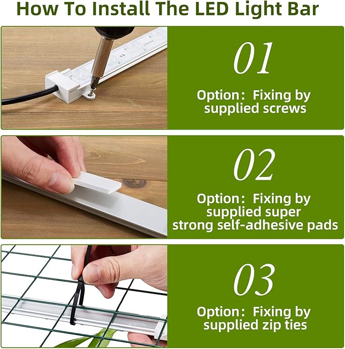 Litever Grow LED Light Strip Kits for Plants, 45W, Full Spectrum White Grow Lights, Easy Installation. Good for Indoor Plant Grow Shelf, Greenhouse, Grow Cabinets