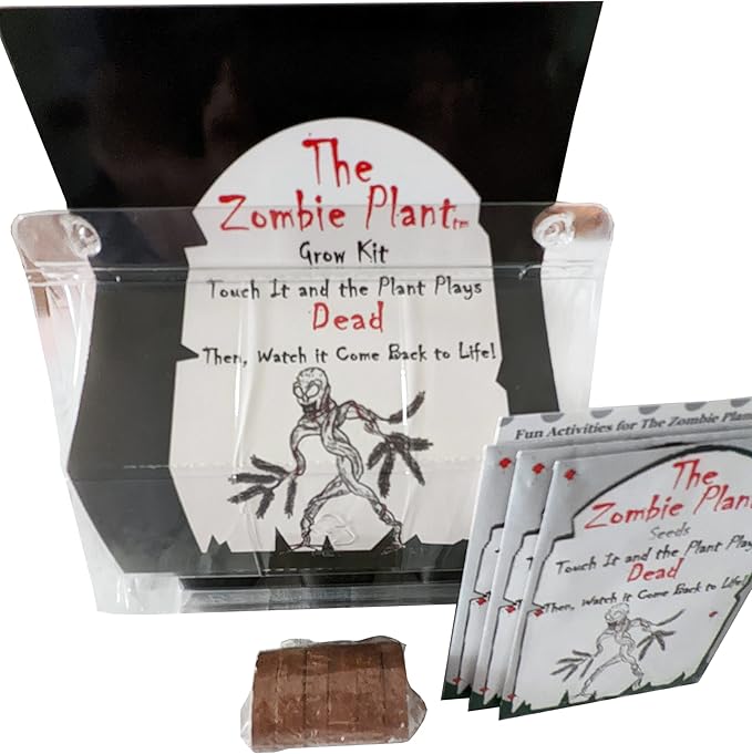 Zombie Plant Greenhouse Grow Kit - Touch It and Watch It Play Dead - Unique Grow Kit to Cultivate a Fun Indoor Plant That Revives in Minutes - Cool Plants and Great for Housewarming Gifts