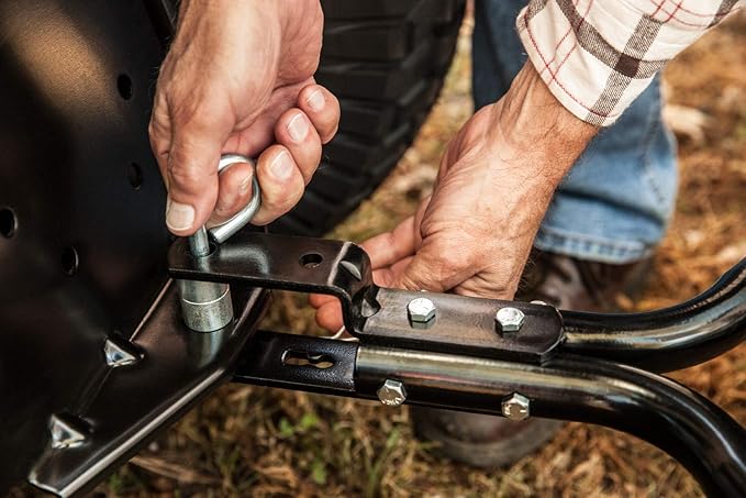 Agri-Fab 45-0546 52" Tow-Behind Lawn Sweeper, 26 cu. ft Hopper Bag Capacity; Leaf & Grass Catcher, with Adjustable Brush Height and Dump From Seat Handle