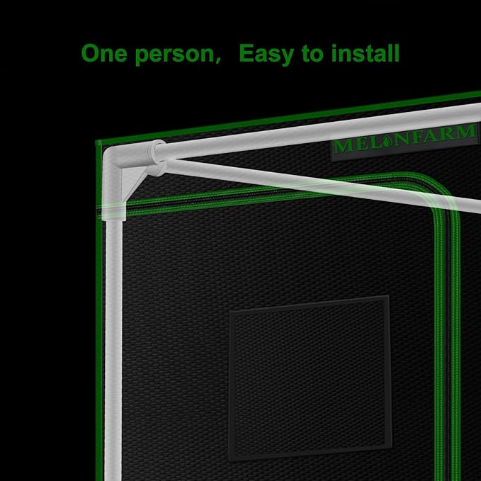 MELONFARM 2x2 Grow Tent, 24"x24"x48'' High Reflective 600D Diamond Mylar Canvas with Observation Window and Floor Tray for Hydroponic Indoor Plant Growing
