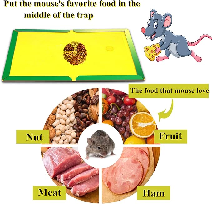 10 Pack Large Mouse Glue Traps with Enhanced Stickiness Glue Traps for Rat, Rodent and Household Traps Sticky Pad Board for House Indoor