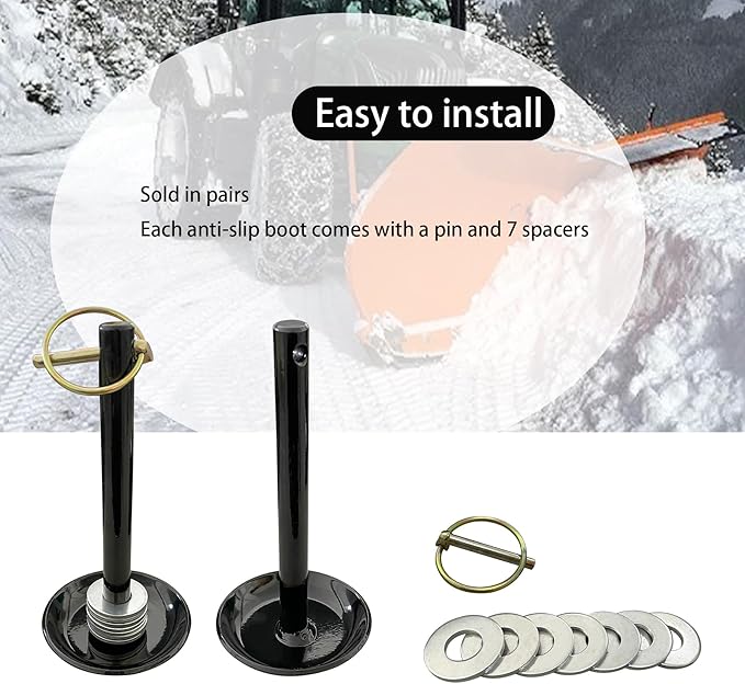 A Pair of Snow Plow Skid Shoes Snowplow Compatible with ATV UTV Moose 5/8" Shaft