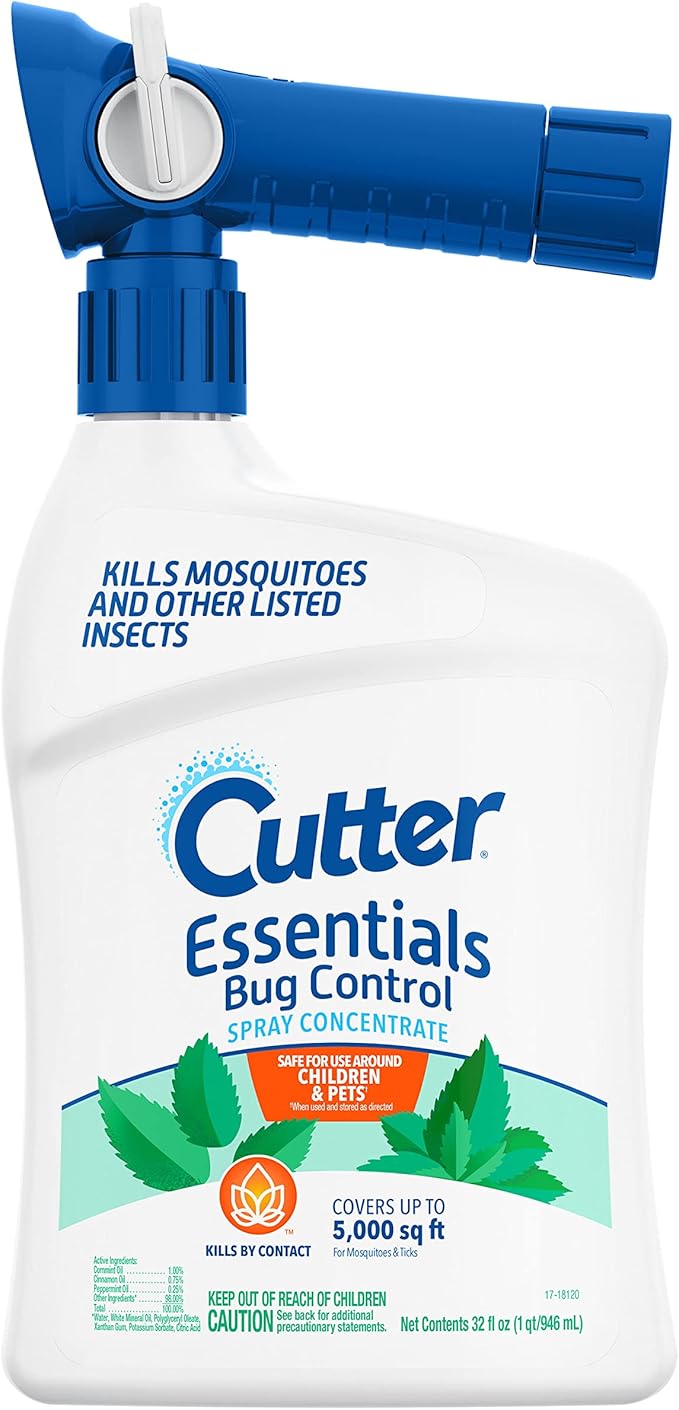 Cutter Essentials Bug Control Spray Concentrate, Kills Mosquitoes by Contact For Insects