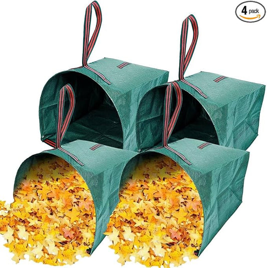 72 gallon Leaf Collector bags,4-Pack Yard Waste Bags,Large Dustpan-Type Lawn Bags, Leaf Bags for leaf vacuum Yard Debris,Grass Clippings,Collapsible Trash Can for Parties,Laundry,Camping