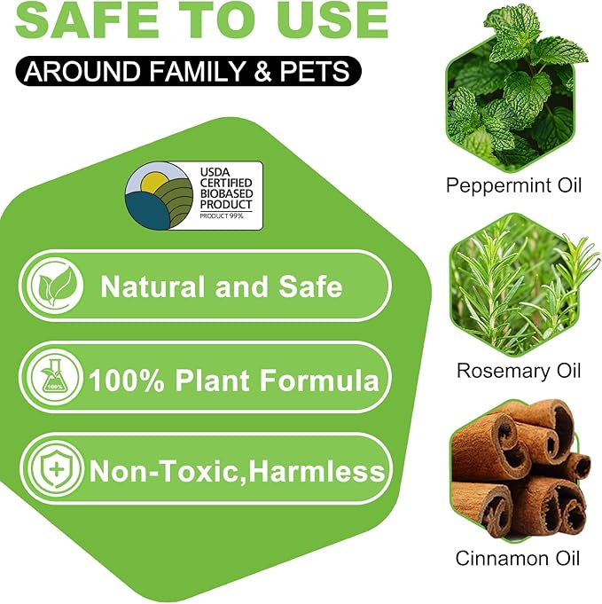 BugBarrier's Extra-Strength Mouse Repellent Deterrent Pouches, USDA 99% Biobased, Peppermint & Rosemary Oils Repel Mice Nesting in Car, RV, Boat, Garage, Shed, Cabin Made in The USA (Pack of 12)