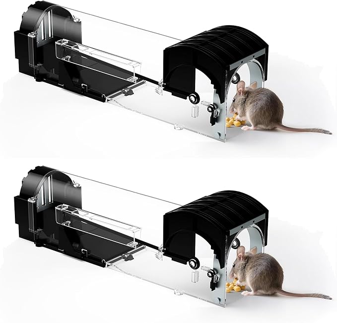 Humane Mouse Trap | Catch and Release Mouse Traps That Work | Mice Trap No Kill for mice/Rodent Pet Safe (Dog/Cat) Best Indoor/Outdoor Mousetrap Catcher Non Killer Small Capture Cage