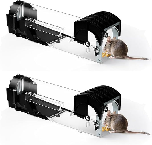 Humane Mouse Trap | Catch and Release Mouse Traps That Work | Mice Trap No Kill for mice/Rodent Pet Safe (Dog/Cat) Best Indoor/Outdoor Mousetrap Catcher Non Killer Small Capture Cage