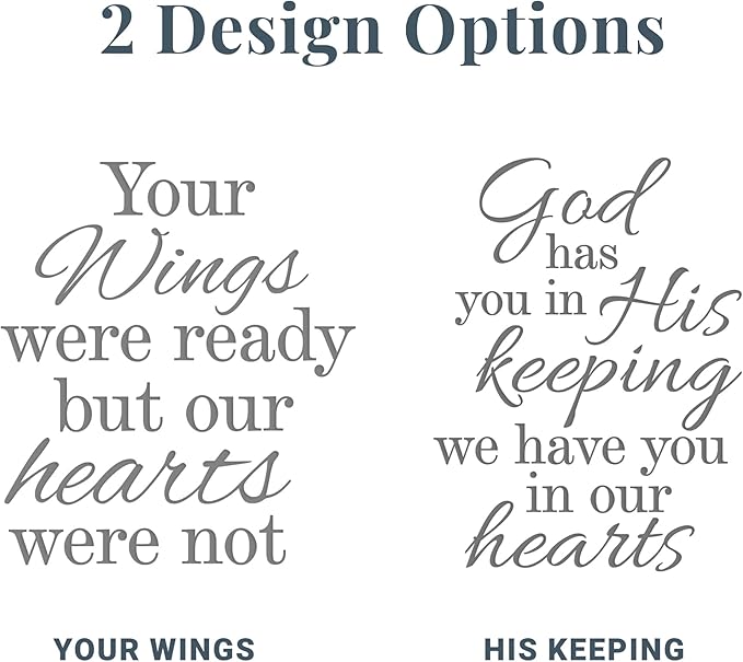 Let's Make Memories Personalized Memorial Garden Stone - Sympathy - Loss of Loved One - Condolences - Indoor/Outdoor - Durable Resin - 3D Wings of Love - in His Keeping