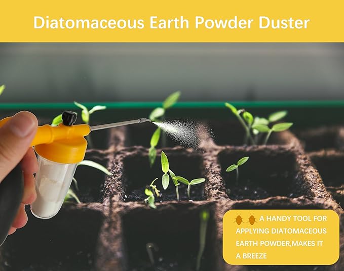 80ml Multi-Purpose Powder Duster Diatomaceous Earth Duster Powder Sprayer Bulb Duster with Length Adjustable from 11" to 23"