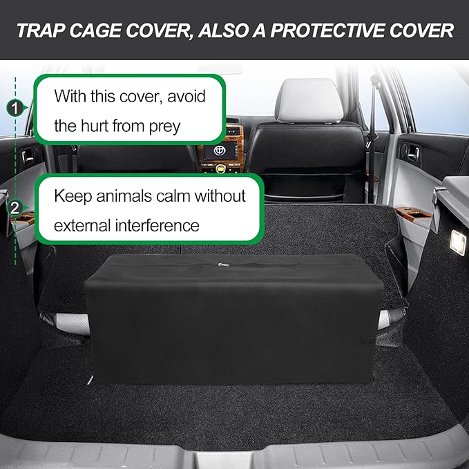 Live Animal Trap Cage Cover, Cat Trap for Stray Cats 32 Inch Heavy Duty Folding Skunk Trap with Real Door for Raccoons, Opossums, Groundhogs, Skunks, Feral Cats, Squirrels (Only Cover)