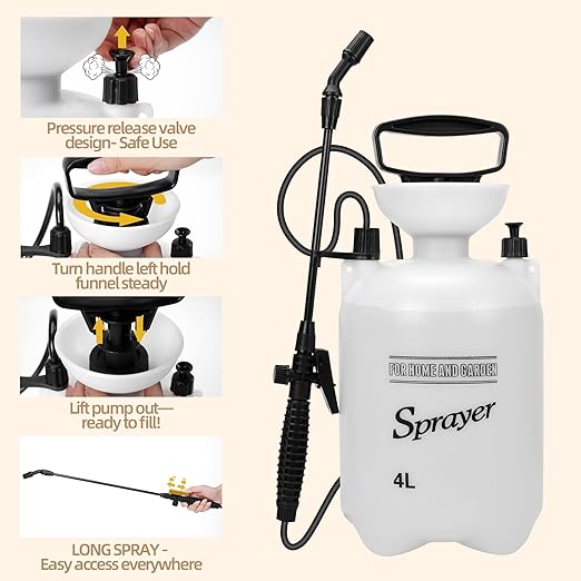 Rock Glue, 1Gallon Mulch Glue for Landscaping with Sprayer, Fast-Dry Strong Pea Gravel Stabilizer Landscape, Non-Toxic Long-Lasting Dries-Clear Strong Pea Gravel Binder for Pebble Pine Outdoor Garden