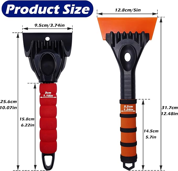 vivicreate Scratch-Free Ice Scraper for Car Windshield Frost Remover with Foam Handle Durable Snow Scraper 2 Pack Winter Car Tool for Quick Ice and Snow Removal