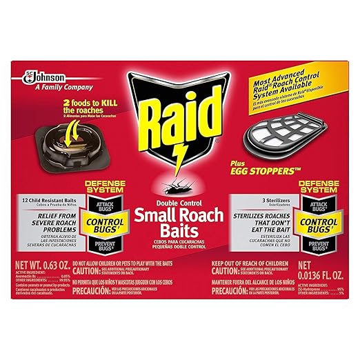 Raid Double Control Small Roach Baits Plus Egg Stopper 0.63 Ounce (Pack of 8)