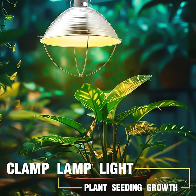 Macarrie 12 Pack 10.5 Inch Clamp Lamp Light with Aluminum Reflector, 6ft SPT-2 18awg Cord and Adjustable Stand Fixture E26 Socket, up to 150 Watt, with Bulb Guard