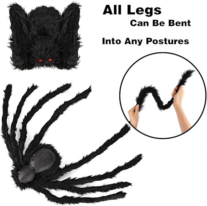 Dreampark Halloween Spider Decorations, 6 Pcs Realistic Hairy Spiders Set, Scary Spider Props for Indoor, Outdoor and Yard Creepy Decor (6 Different Sizes)