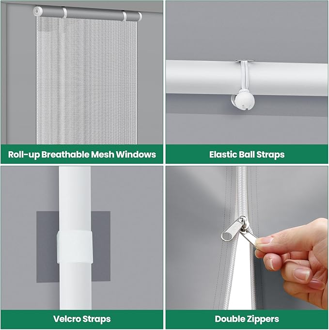 COBIZI Carports 10x20 Heavy Duty Car Canopy Garage with Removable Sidewalls & Doors, Galvanized Frame Portable Carport Canopy with Built-in Sandbags & All-Season Tarp for Car Boat Truck, Gray