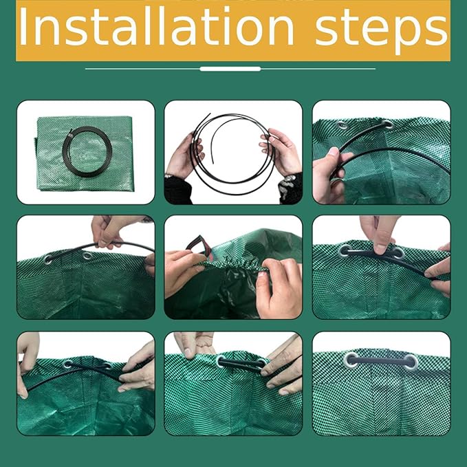 Leaf Collector & Leaf Bag 2-Pack | 106 Gallon Reusable Standable Yard Waste Bags | Portable Durable Garden Clippings Container with 4 Handles for Lawn Care, Camping & Recycling