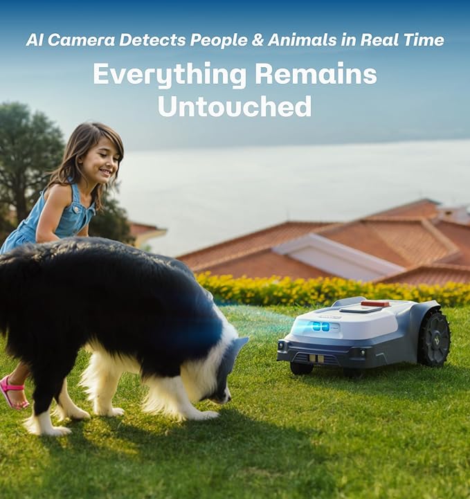 T1200Pro Robot Lawn Mower, 0.35 Acre, RTK+AI Vision Wire-Free Automatic Lawn Mowing, Smart App Control, Routenplaning, Obstacle Avoidance, Auto-Recharge, 20° Slope