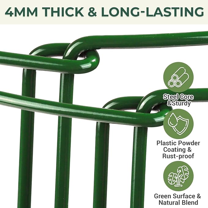 LEOBRO Plant Support, 8 PCS Peony Cages and Supports, Plant Stakes, Plant Supports for Indoor Plants, Outdoor Plants, Monstera Hydrangea Support Cage, 10" W x 24" H