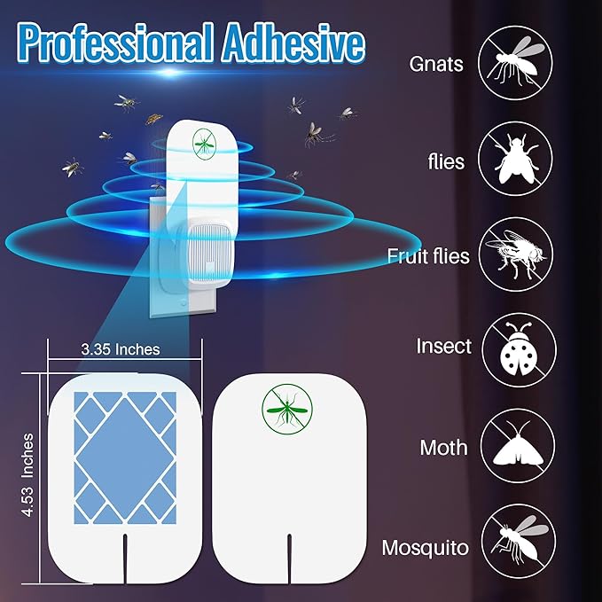 Qualirey 30 Pack Flying Insect Trap Refill Compatible with VEYOFLY Fly Trap VF01, Glue Board Bug Catcher, Replacement Sticky Glue Cards for Insect Bug Mosquito Gnat Fruit Fly Traps Indoors (Classic)