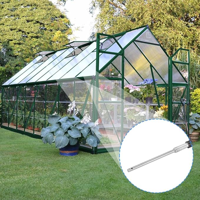 Greenhouse Automatic Vent Opener, Greenhouse Accessories, Window Vent Kit Vent with Double Spring Roof Control for Wooden Aluminum Greenhouse Auto Hothouse Window Opener Agriculture