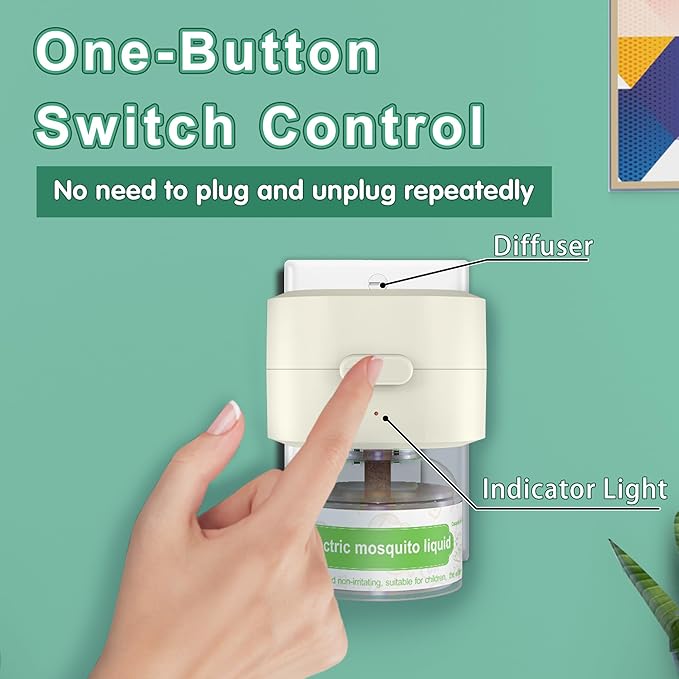 Mosquito Repeller Indoor Use, Electronic Mosquito Repellent Plug in Wall Outlet, Include 1 Pack 280 Hr Refills for Home, Bedroom, Office