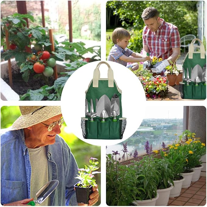 GardenHOME 11-Piece Gardening Tool Set, Garden Tool Kit with Tote Bag, Adjustable Apron, and Gardening Accessories, Perfect Gardening Gifts for Women and Men