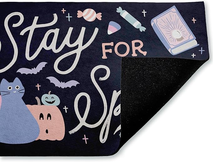 Stupell Industries Stay for Spell Pastel Halloween Welcome Printed Outdoor Unwoven Door Mat, Design by Laura Marshall